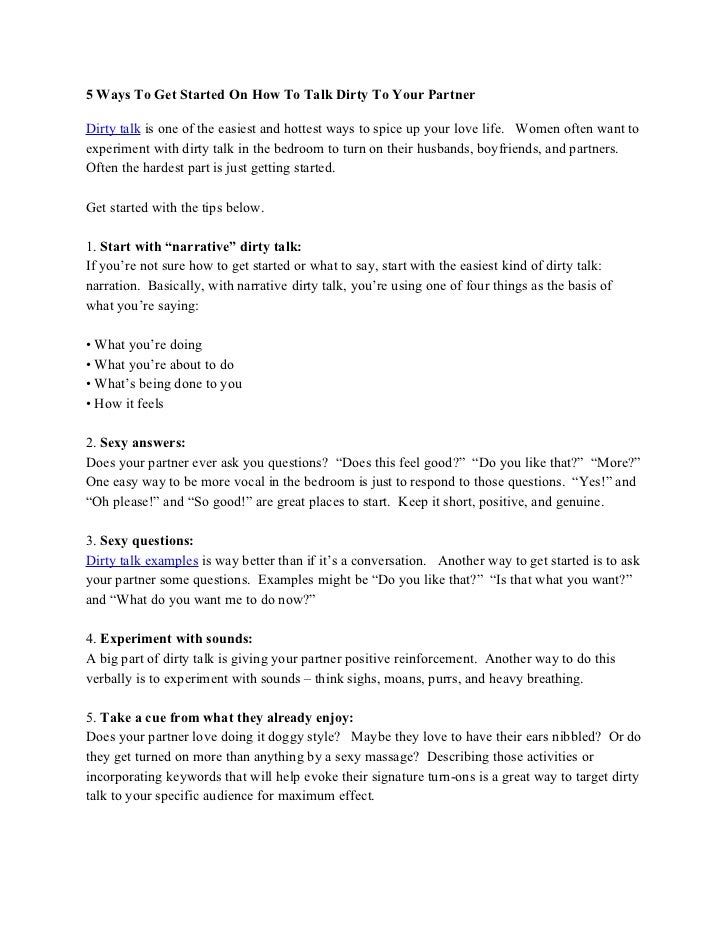 Sexy things to say in the bedroom